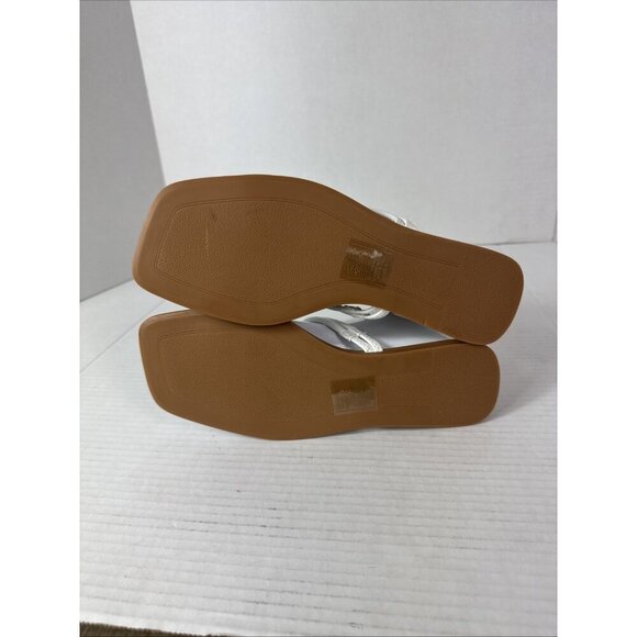 Azalea Wang Women's 8 Stetson White Slip On Square Toe Knot Sandals New 0188 - Picture 13 of 15